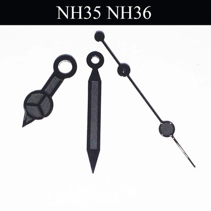 Black Watch Hands, Green Luminous, Compatible with NH35, NH36, ETA 2824, 2836, Miyota 8215, 8205, 821A, DG2813, and 3804 Automatic Watch Movements. Color: Hands. Parallel Import.