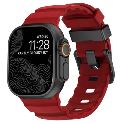 Sport Band for Apple Watch Ultra 2/10/9/8/7/6/SE/5/4 - Soft Silicone and Titanium Bracelet Strap, Compatible with iWatch 42mm, 44mm, 45mm, 46mm, and 49mm Band Colors: 42mm, 44mm, 45mm, 46mm, and 49mm Band Widths (Imported)