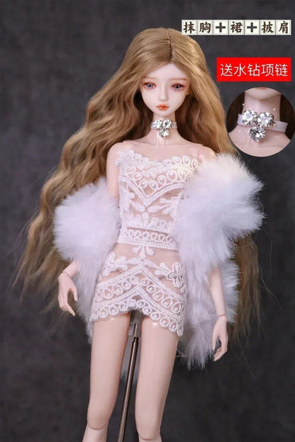 1/6 Doll Clothes Set / New Long Sleeve Knit Coat Dress with Socks and Shoes / 30cm Xinyi FR ST Blythe BB Doll Accessories Color: ; Size: Doll Not Included Parallel Import