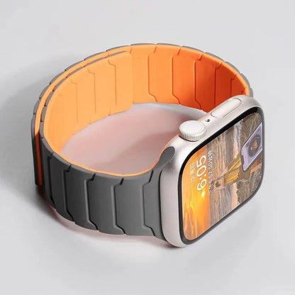 Magnetic Silicone Band for Apple Watch Ultra 2, 49mm, 45mm, 41mm, Series 9/8/7/6/SE/5/4, 38mm, 40mm, 42mm, 44mm, Band Color: mm, Parallel Import
