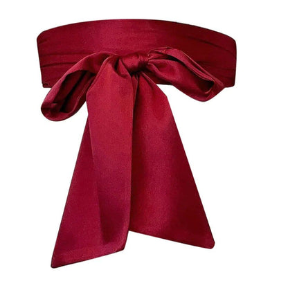 Wide Satin Silk Bow Corset Waist Belt, DIY Ribbon Decorative Waist Cover for Women, Bridal Garter, Parallel Import