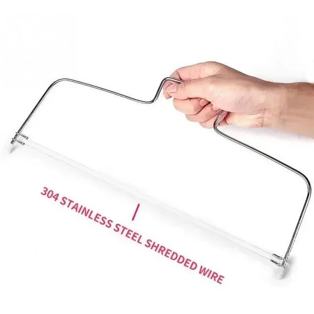 1/2-Piece Adjustable Height Line Cake Cutter/Slicer, Stainless Steel, Cake Decorating Mold, DIY Baking Supplies, Kitchen Cooking Tools, Color: Parallel Import