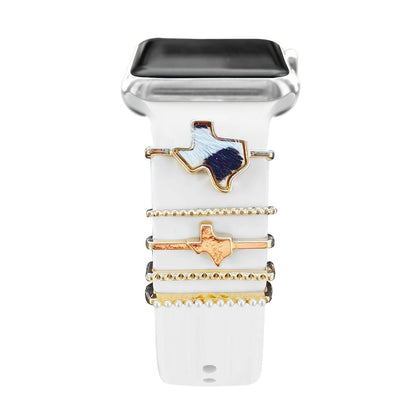 Diamond Jewelry-Embossed Band for Apple Watch Ultra 2, 9, 8, and 7, Compatible with Samsung and Huawei, 20/22mm Bracelet Strap, Band Color: ; Ships from: Parallel Import