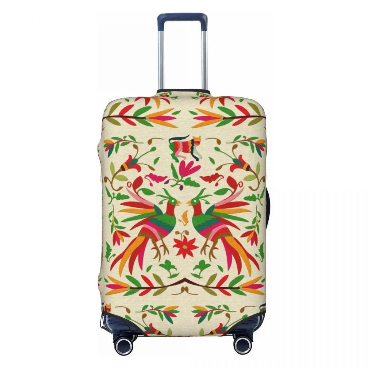 カスタムカラフルフローラルメキシカンフラワー スーツケースカバー エラスティック トラベル 荷物保護カバー 18-32インチ対応 サイズ： 並行輸入品
