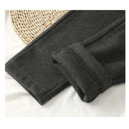 Women's Wool Harem Pencil Pants, Fall/Winter 2024, High-Waisted, Casual Suit Pants, Wide-Leg Pants for Office Ladies, Size: Parallel Import