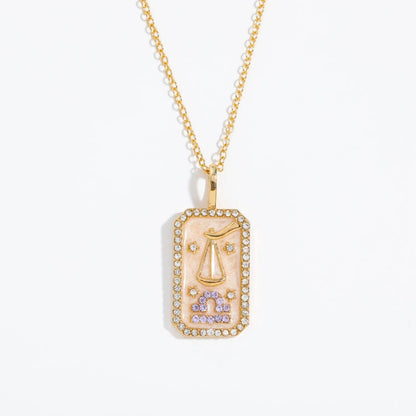 Vintage 12 Zodiac Signs Necklace for Women and Girls - Colorful Zircon Zodiac and Birthstone Necklace, Wedding Jewelry, Gift. Metal Color: ; Ships from: Parallel Import