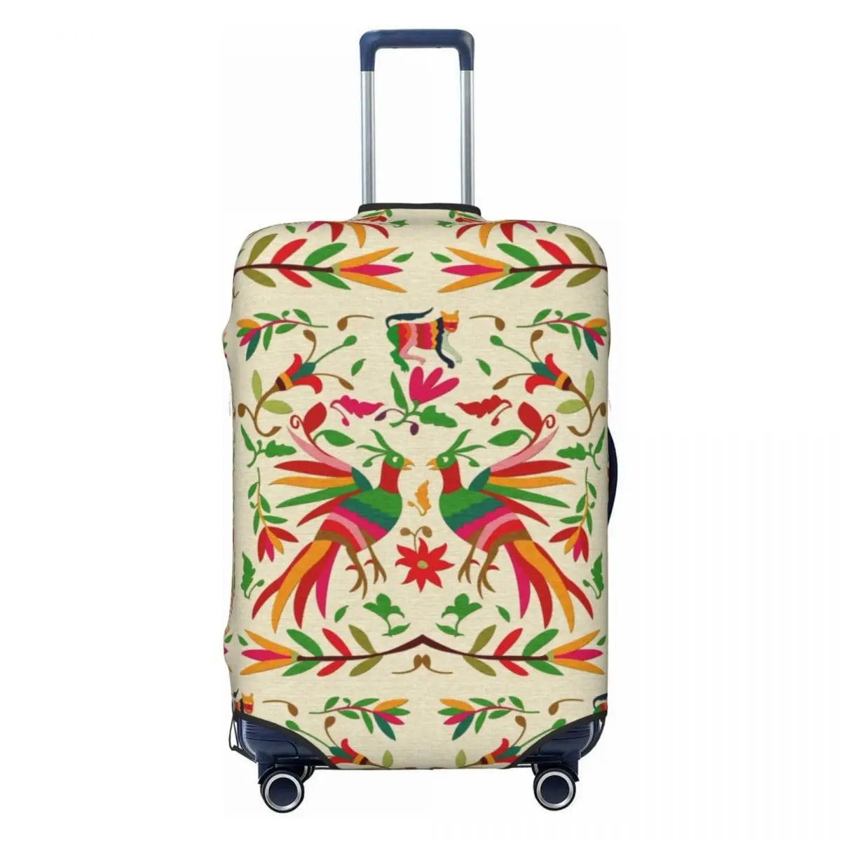 カスタムカラフルフローラルメキシカンフラワー スーツケースカバー エラスティック トラベル 荷物保護カバー 18-32インチ対応 サイズ： 並行輸入品