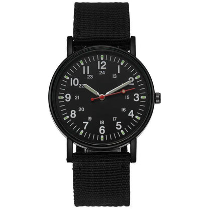 YIKAZE Military Men's Watch, Waterproof and Shock-Resistant, Military Sports Watch with Canvas Strap, Simple Outdoor Quartz Movement, Parallel Import