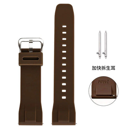 カシオ PRO TREK PRG-650Y/600 PRW-6600 GA2000 対応 24mm ユニバーサル ウォッチストラップ 交換用ベルト クイックリリースバー ラバーリストバンド ブレスレット バンドカラー：;バンド幅：24mm 並行輸入品