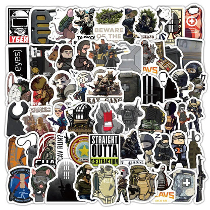Escape from Tarkov Stickers (10/30/50/100 Sheets) Cartoon Game Stickers for Suitcases, Laptops, Smartphones, Guitars, Cars, Motorcycles, Skateboards, Waterproof, Toys, Color: 0, Parallel Import