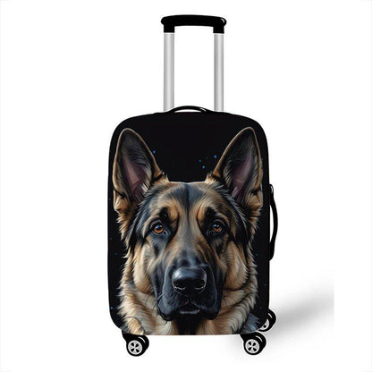 可愛いジャーマンシェパード・パグ・ボーダーコリー・チワワ 犬柄 スーツケースカバー 伸縮性トロリーケース保護カバー 旅行用 サイズ： 並行輸入品