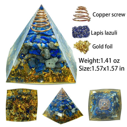 1.57-inch Natural Crystal Pyramid, Energy Crystal Amethyst, Reiki Healing, Chakra, Resin Pyramid, Meditation Tool, Home Decor, Size: 1 Piece; Parallel Import