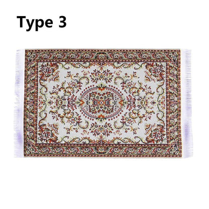 1/12 Scale Turkish Style Play House, Mini House Decoration, Floor Rug, Doll Accessories, Dollhouse Carpet, Miniature Woven Rug, Parallel Import