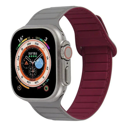Silicone band for Apple Watch (Compatible models: Ultra 2/Series 10/9/8/7/6/SE/5/4/3, Sizes: 49mm/45mm/44mm/46mm/42mm/41mm/40mm) Magnetic Strap Band Color: mm Parallel Import