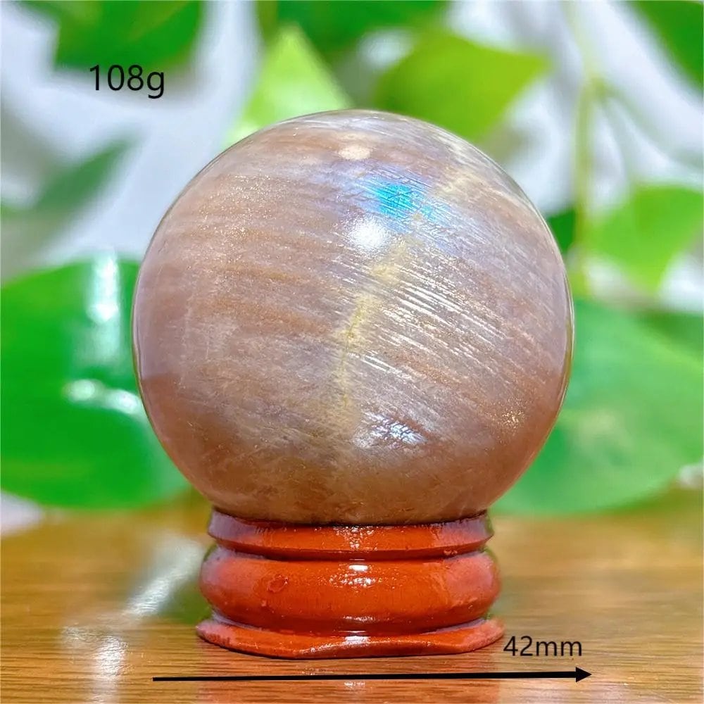 Moonstone Sphere Crystal, Natural Quartz Stone, Home Decor, Mineral, Reiki, Craft, Gift, Energy, Healing, Spiritual, Love, with Stand, Parallel Import