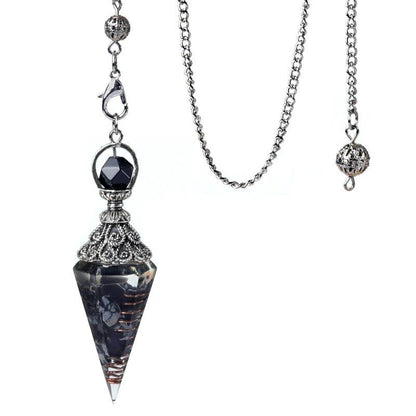 1 Orgone Pendulum for Energy Healing, Chakra Divination, with Tip, Natural Crystal Stone Chip Bead Pendant, Yoga, Meditation Pendant; Product Diameter: 18 x 60mm, Parallel Import