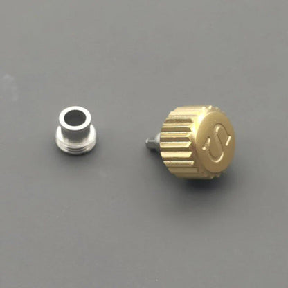 "MOD SKX007 SKX009 Watch Case Crown - Compatible with NH35 and NH36 Movements, S Logo, Polished Finish, Silver/Gold/Rose/Black/Blue Crown Parts" Parallel Import