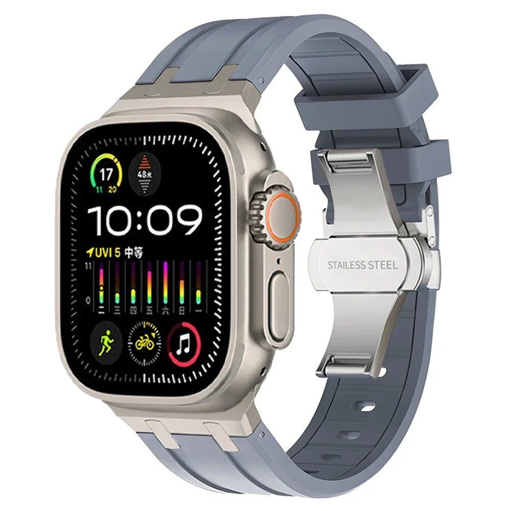 Soft Silicone Strap for Apple Watch Ultra 2/1, Series 10/9/8/7 (49mm/46mm/45mm) - Compatible with iWatch 6/5/4/SE (44mm) - Men's Rubber Band. Band Colors: 46mm, 44mm, 45mm, 49mm. Parallel Import.