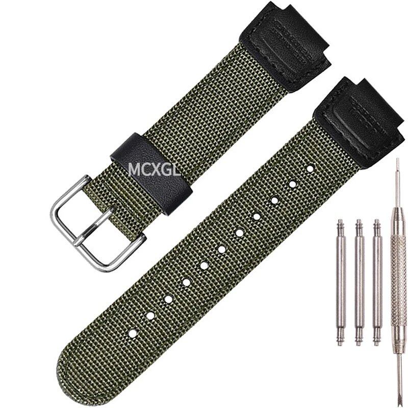 16mm Nylon Leather Strap for Casio DW5600, GA110, GA2100, AWG-M100, and GA-700. Men's Outdoor Sports Watch Band. Band Color: 16mm; Band Width: 16mm; Ships from: Parallel Import