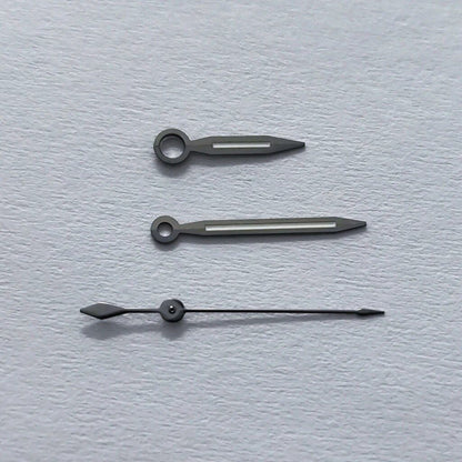 High-quality watch hands set for NH35, NH36, NH38, NH39, NH70, NH72, 7S26, 7S36, 4R35, and 4R36 watches. Available in silver, gold, rose gold, and black with fluorescent coating. Parallel import.