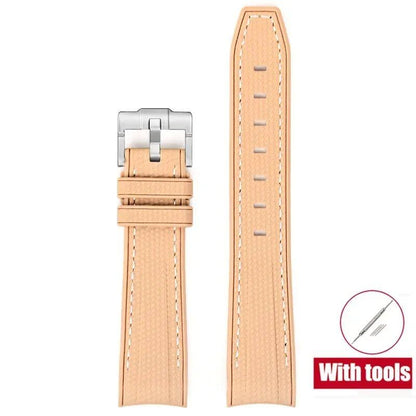 20mm Diving Strap with Curved Ends for Omega and Swatch Moonwatch, Silicone Rubber, Compatible with Rolex, Men's and Women's, Band Color: 20mm; Band Width: 20mm, Parallel Import