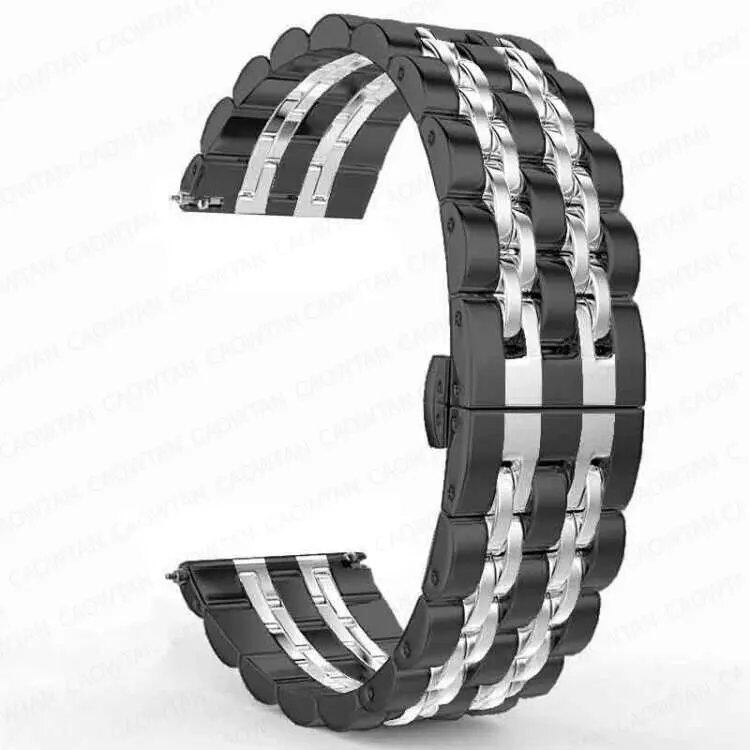 22mm and 20mm Stainless Steel Bands for Samsung Galaxy Watch 3, 4, 5 (45mm), Gear S3 (46mm and 42mm), and Active 2 (40mm and 44mm) - Compatible with Amazfit BIP 2 and GTR. Band Color: mm; Ships from: Parallel Import