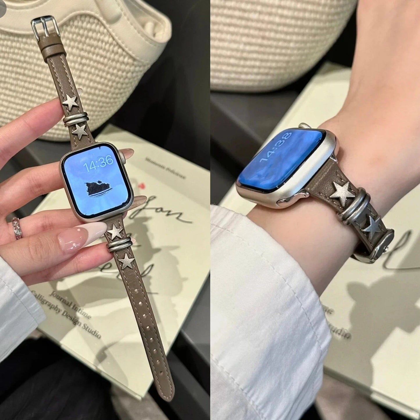 Retro Punk Strap for Apple Watch Series Ultra (10/9/8/7/6/5/4/3/2/1/SE) with Leather Loop, 38mm, 40mm, 41mm, 42mm, 44mm, and 45mm Bands. Parallel Import.