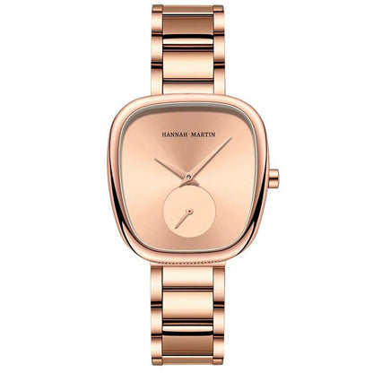 2023 New Women's Quartz Watch, 34mm, Wine Red, Rose Gold, Black, Stopwatch, Stylish Minimalist Oval Watch, Color: 1251G - Parallel Import