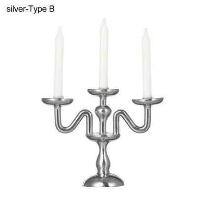 1/12 Scale Miniature Candlestick, Candle Stand for Dollhouses, Furniture, Toy, Pretend Play, Dollhouse Decoration, Accessory, Parallel Import