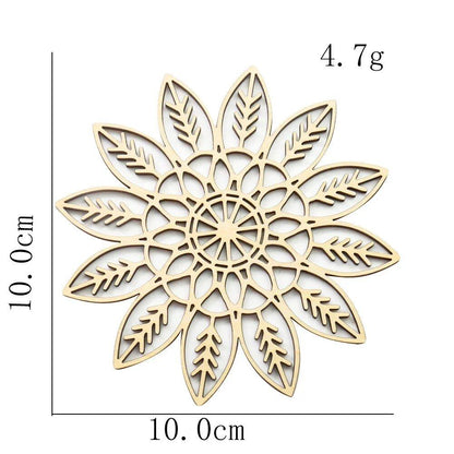 10cm Wooden Tree of Life Jewelry Display Tray with Quartz Crystal Wall Decor, Metatron's Cube, Star of David, Chakra, and Meditation Accessory (Imported)