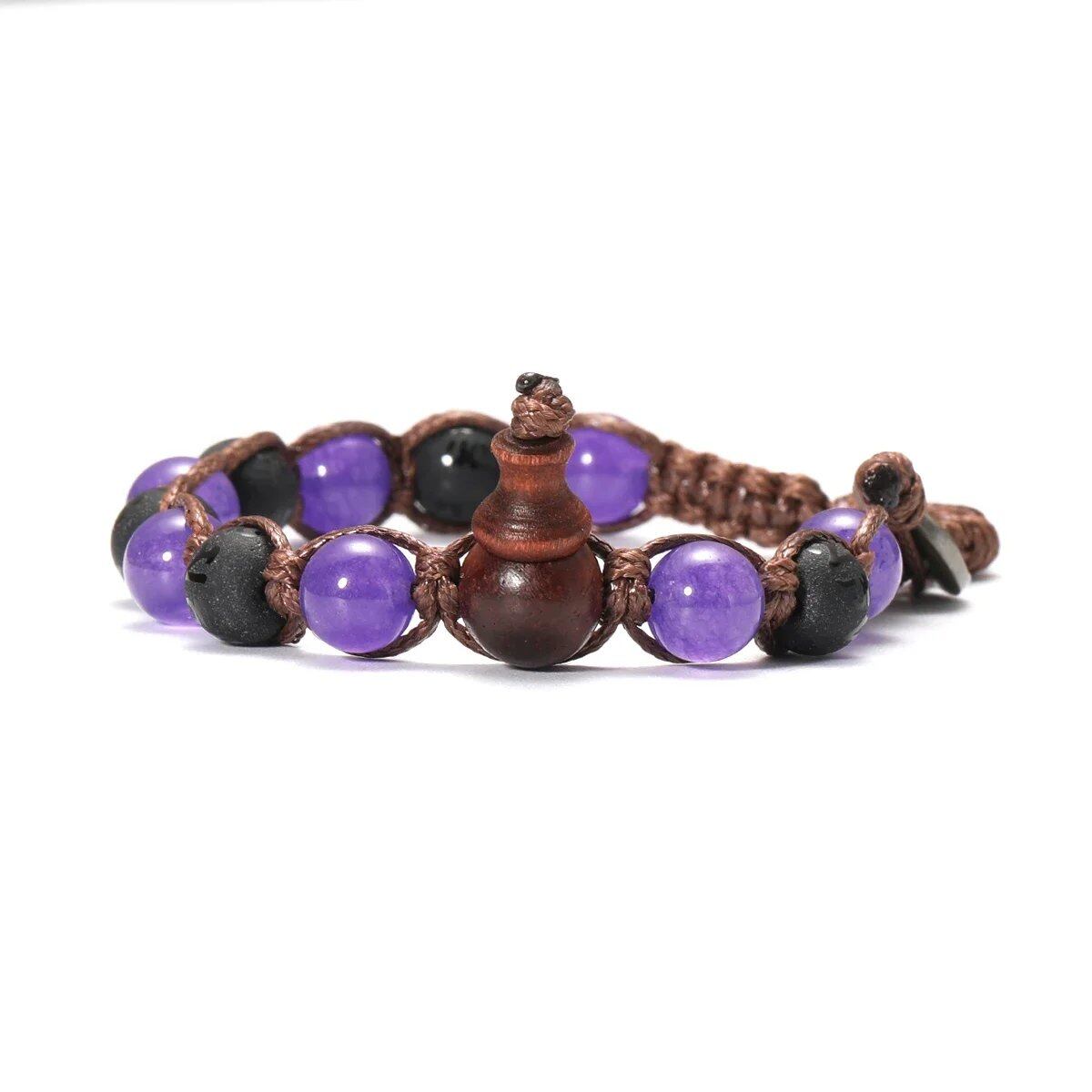 Natural Stone Prayer Bracelet, Tibetan Prayer Beads, Handmade Men's and Women's Bracelet, Yoga &amp; Meditation Jewelry, Metal Color: Style, Parallel Import