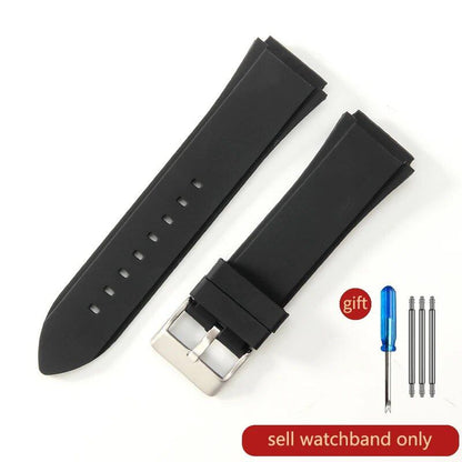 GUESS Silicone Watch Strap, Waterproof and Sweatproof, Soft and Comfortable, Blue Rubber, 22mm, Compatible with U0247G3/W1058G2/W0040G3 Watches, Size: 22mm; Band Color: Black (Imported)