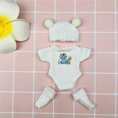 Animal Zodiac Sign 6-inch Mini Reborn Doll Clothes, Cute Baby Doll Outfits, Boy/Girl Doll Au Pair, Parallel Import