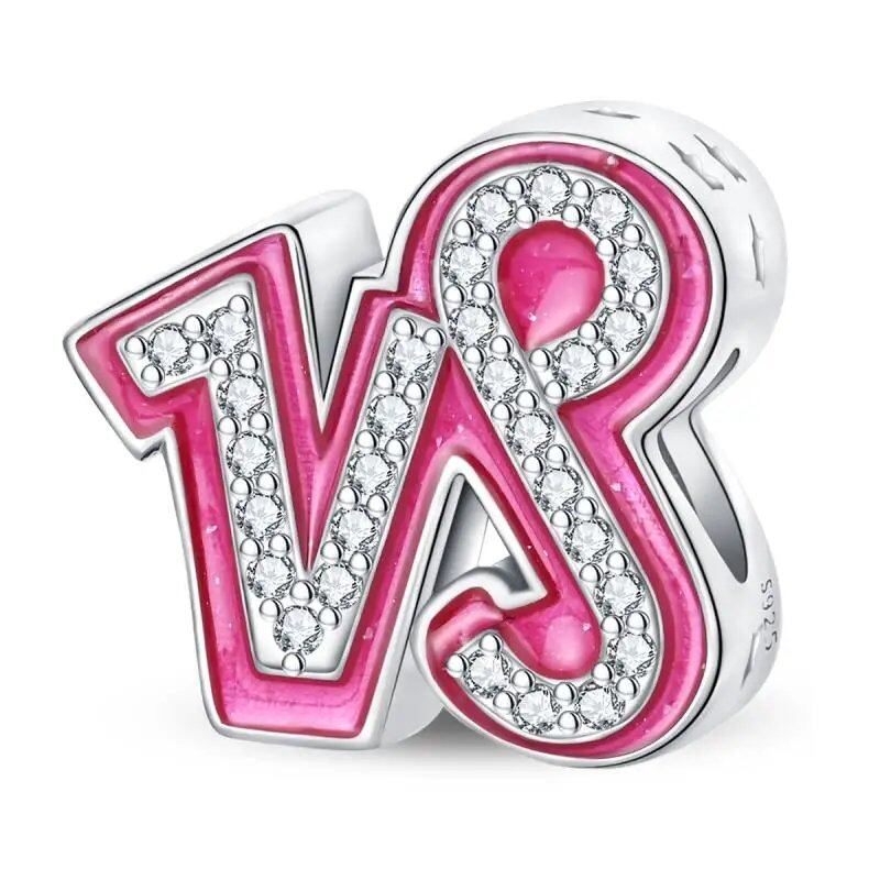 925 Sterling Silver Pink Zircon 12 Zodiac Sign Charm, Compatible with Pandora Original Bracelets, Jewelry Making, Gift for Women, Gem Color: PAC1498 - Parallel Import