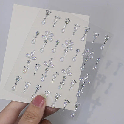 1/5 Random Color Glitter Face Tattoo Stickers for Kids, Sparkly Diamonds, for Costume Parties, Makeup, DIY Tattoo Decals, Parallel Import