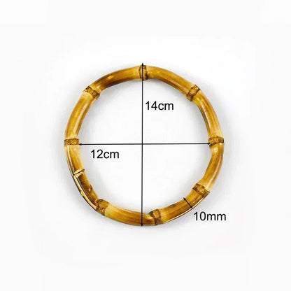Set of 1, 2, or 4 Deep Peel Natural Bamboo Bag Handles, 7-18cm, for Women's Handbags and Pouches, Handmade DIY Bag Accessories, Size: Parallel Import
