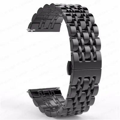 22mm and 20mm Stainless Steel Bands for Samsung Galaxy Watch 3, 4, 5 (45mm), Gear S3 (46mm and 42mm), and Active 2 (40mm and 44mm) - Compatible with Amazfit BIP 2 and GTR. Band Color: mm; Ships from: Parallel Import