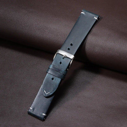 Retro Oil Wax Genuine Leather Quick Release Watch Band (Fits 18mm, 19mm, 20mm, 21mm, 22mm, and 24mm Watches) for Seiko and Rolex, Calfskin Strap, Band Color: mm, Parallel Import