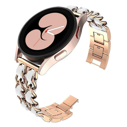 Compatible with Samsung Galaxy Watch 6/5/4/40mm/44mm/42mm/46mm/Active/Gear S3, 20mm/22mm Stainless Steel Chain Bracelet Strap for Huawei GT2/GT3, Band Color: mm, Parallel Import