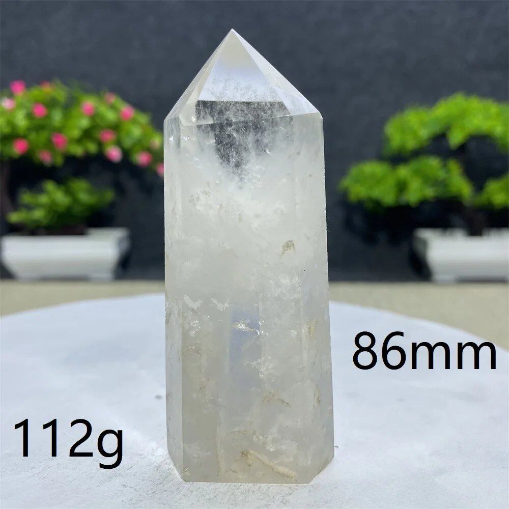 白水晶タワーワンド 六角オベリスク 研磨工芸品 天然原石 ミネラル標本 スピリチュアル瞑想ヒーリング  並行輸入品