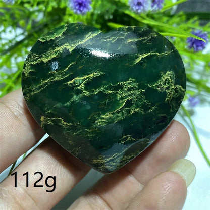 天然水晶 エメラルド原石 ハート型 パームストーン スピリチュアル 瞑想 ヒーリング クリスタル インテリア  並行輸入品