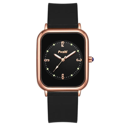 POSHI Fashion Quartz Watch, Original Brand, Women's Watch, Simple Casual Bracelet, Silicone Band, Quartz Watch, Color, Parallel Import