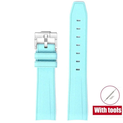 20mm Diving Strap with Curved Ends for Omega and Swatch Moonwatch, Silicone Rubber, Compatible with Rolex, Men's and Women's, Band Color: 20mm; Band Width: 20mm, Parallel Import