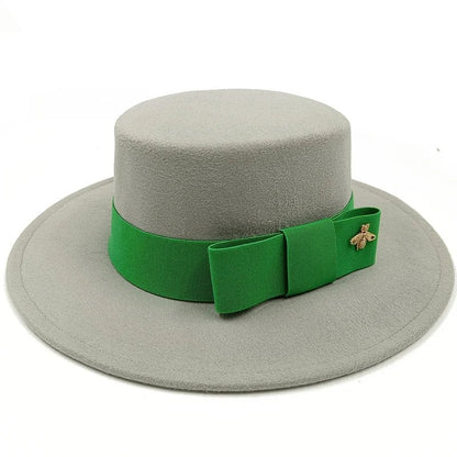 Winter Bowtie Fedora Hat with Textured Surface, Flat Top, and Elastic Band. Red. Men's and Women's Jazz Hat. Sizes: 56-58cm. Ships from: Parallel Import.