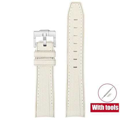 20mm Diving Strap with Curved Ends for Omega and Swatch Moonwatch, Silicone Rubber, Compatible with Rolex, Men's and Women's, Band Color: 20mm; Band Width: 20mm, Parallel Import