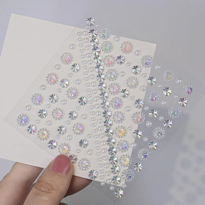 1/5 Random Color Glitter Face Tattoo Stickers for Kids, Sparkly Diamonds, for Costume Parties, Makeup, DIY Tattoo Decals, Parallel Import