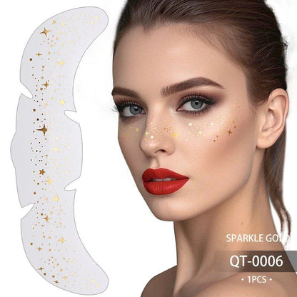 1/5 Glitter Skincare Freckle Face Tattoo Stickers, Gold and Silver Sparkle Freckle Makeup Patches for Women, Color: 0, Parallel Import
