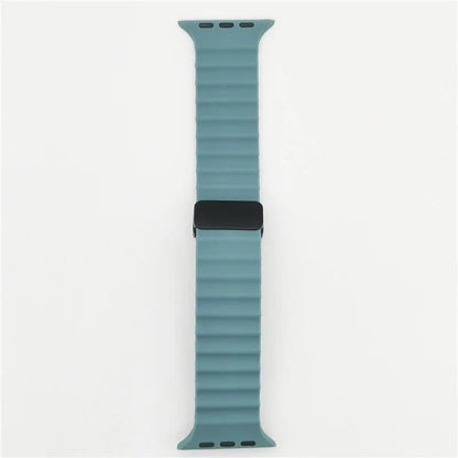 Magnetic Buckle Strap for Apple Watch - Compatible with Ultra 2/SE/Series 3-9, 49mm/45mm/44mm/40mm/41mm/38mm/42mm Silicone Bracelet, Band Color: mm, Parallel Import