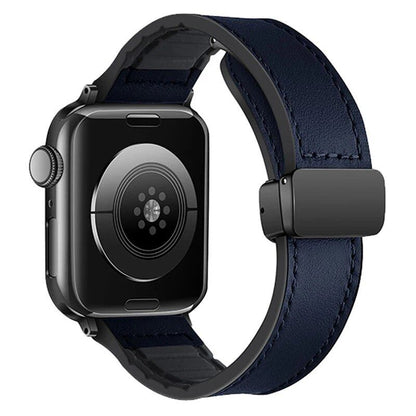 Apple Watch Ultra 49mm／iWatch Series 10・9・8・7・6対応 磁気レザーシリコンバンド（46mm／42mm／44mm／45mm／41mm／40mm／38mm対応） バンドカラー： 並行輸入品