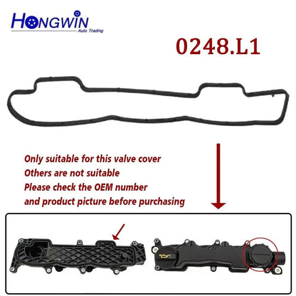 Engine Valve Cover Gasket Kit for 1.6HDI, 1.6D, and 1.6TDCI. Compatible Part Numbers: 0248L1, 1479837, 31259241, 30711484, 9651815680, 1117073J00, and 8200323338. Parallel Import.